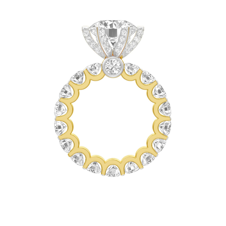 Show Off Round Diamond Engagement Ring 18 KT / Yellow Gold / 13