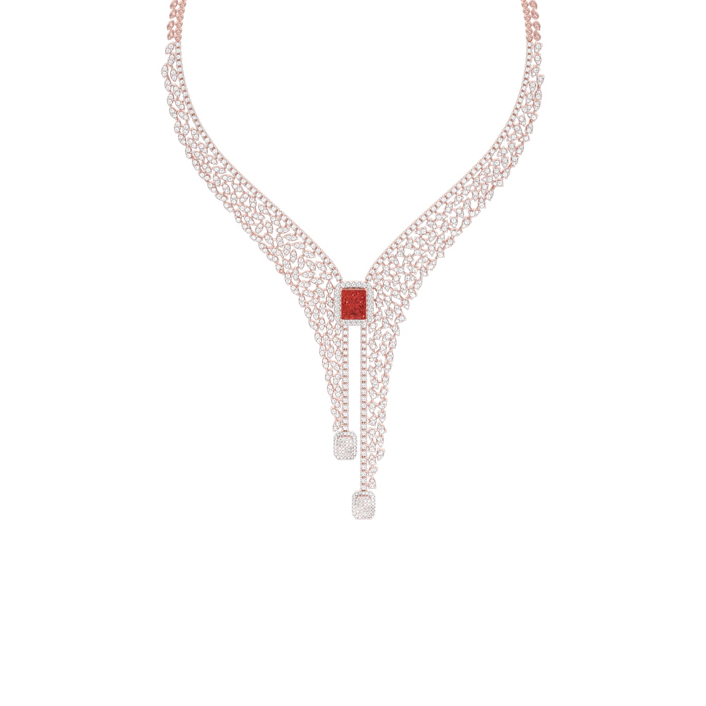Crimson Frost Diamond Necklace