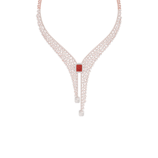 Crimson Frost Diamond Necklace