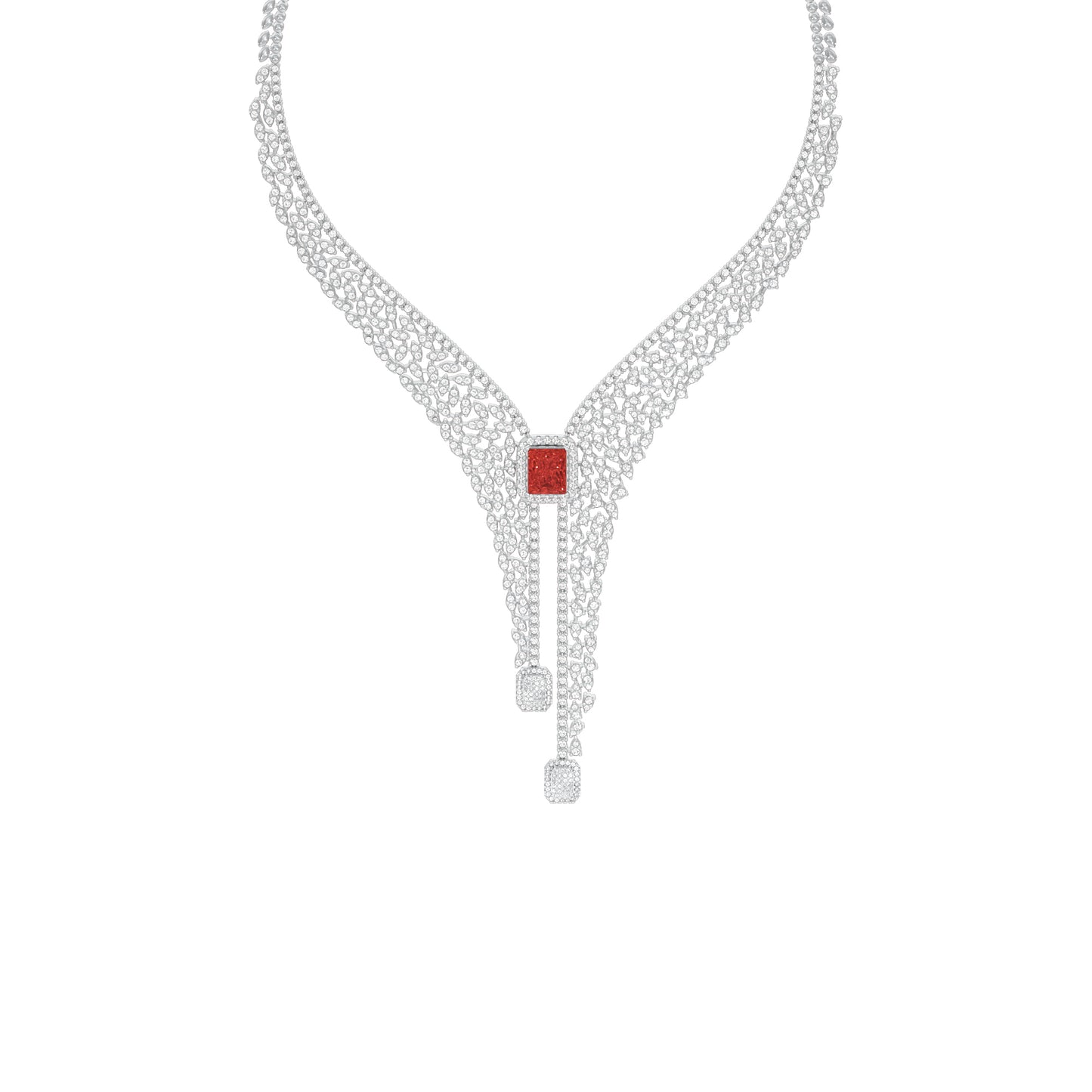 Crimson Frost Diamond Necklace