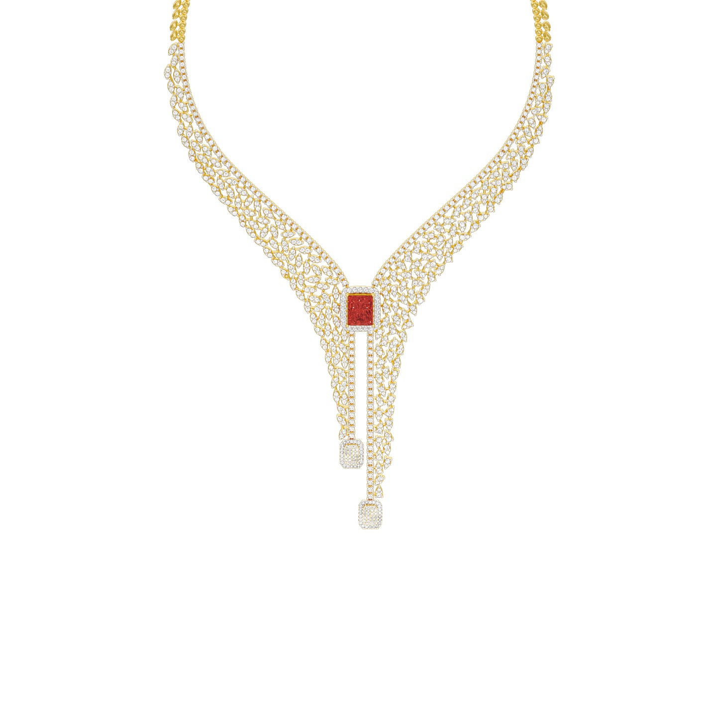 Crimson Frost Diamond Necklace
