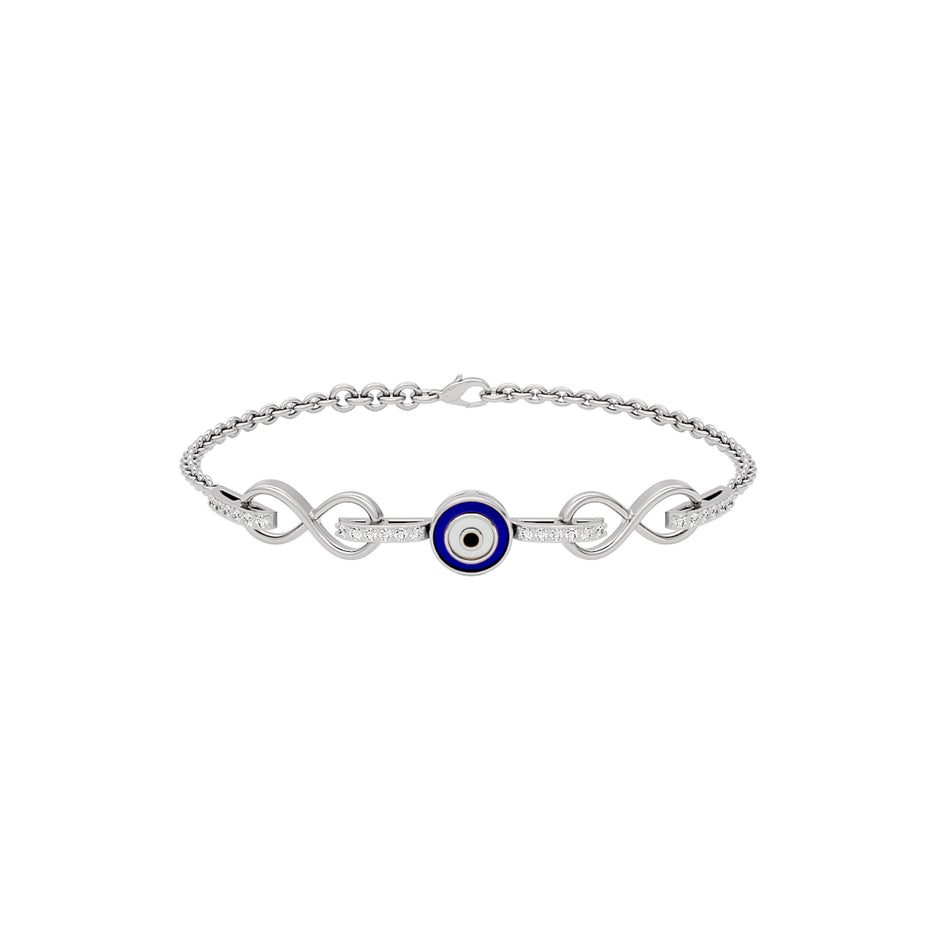 The Mystic Hex Evil Eye Diamond Pendant 9 KT / White Gold