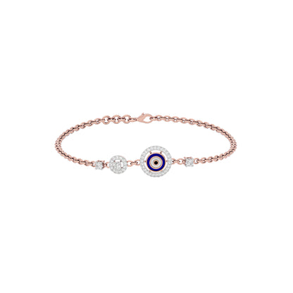 Vibe Vetoer Evil Eye Diamond Bracelet 9 KT / Rose Gold