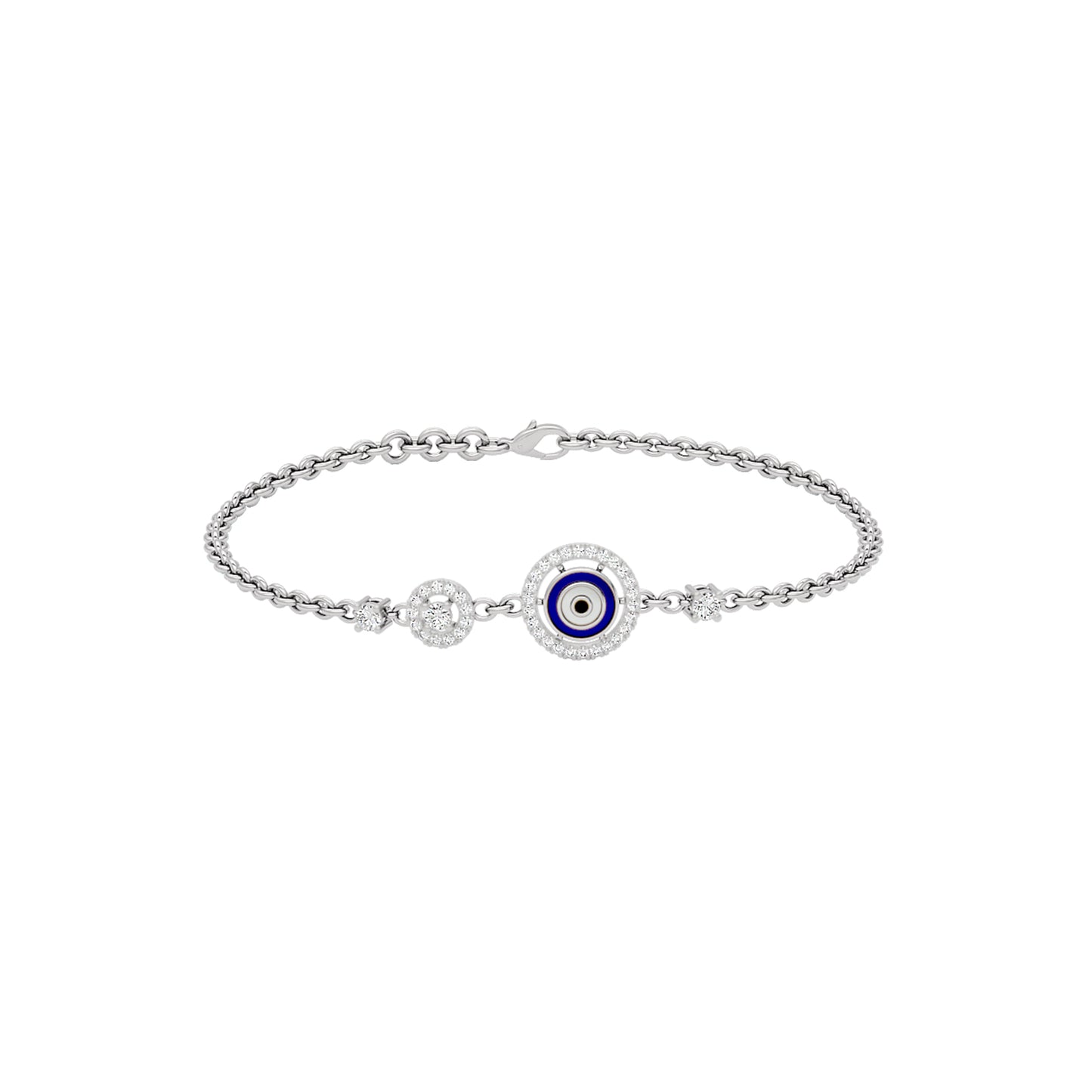 Vibe Vetoer Evil Eye Diamond Bracelet 9 KT / White Gold
