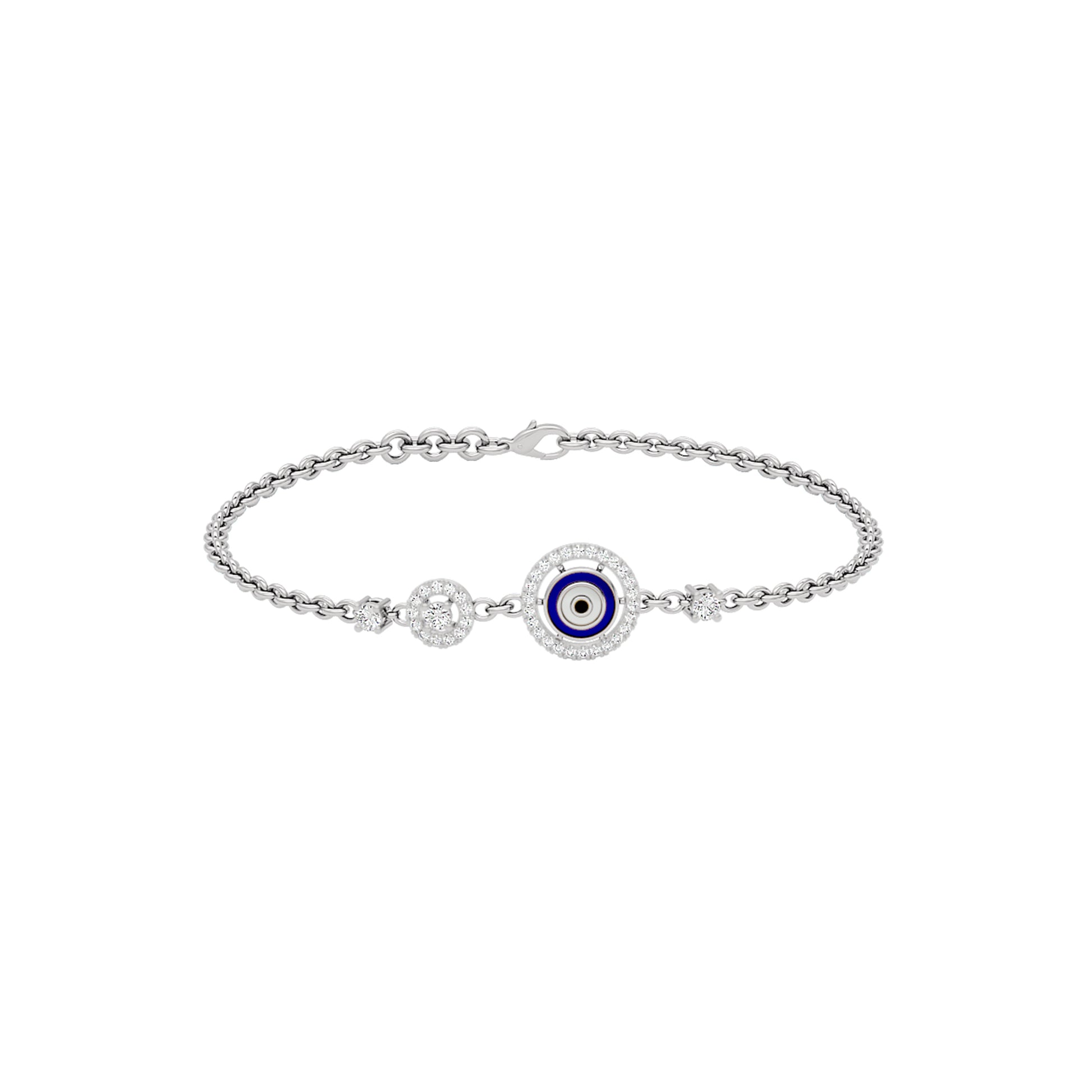 Vibe Vetoer Evil Eye Diamond Bracelet 9 KT / White Gold