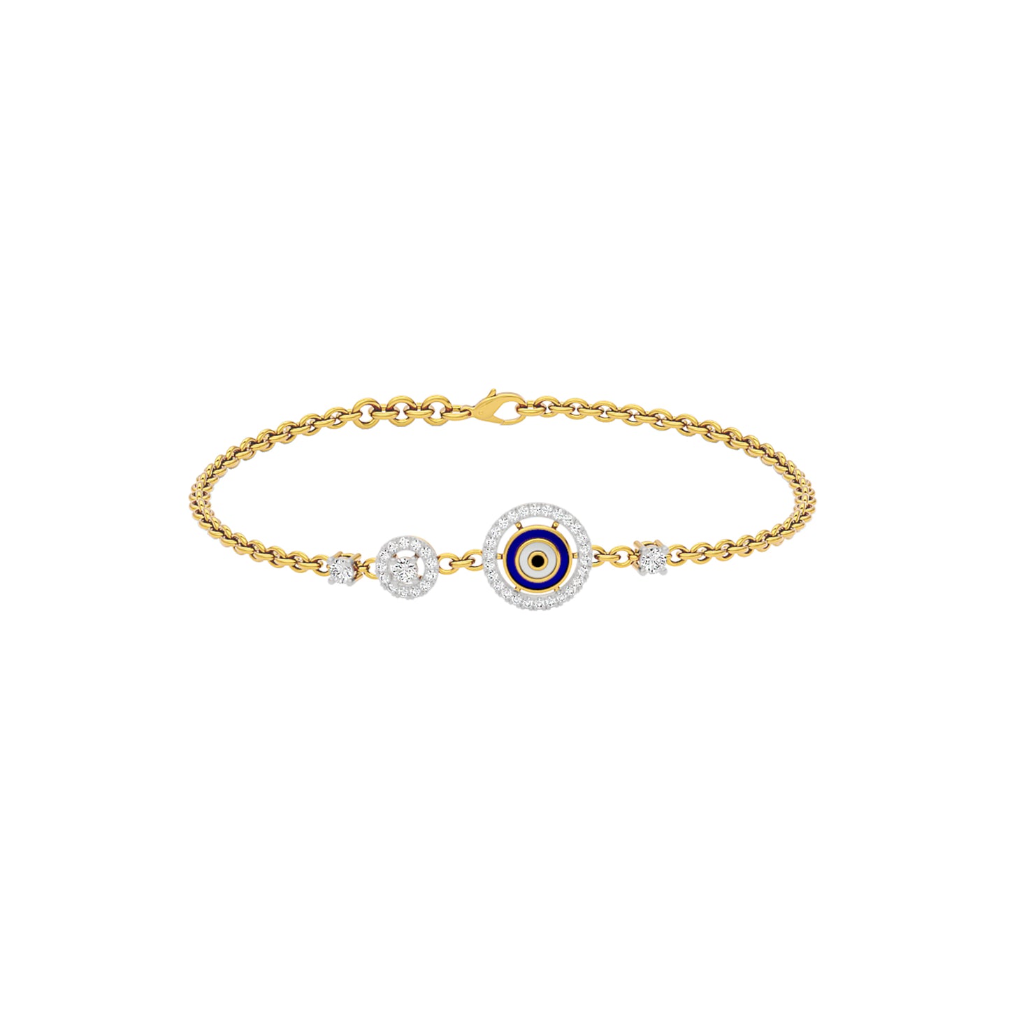 Vibe Vetoer Evil Eye Diamond Bracelet 9 KT / Yellow Gold