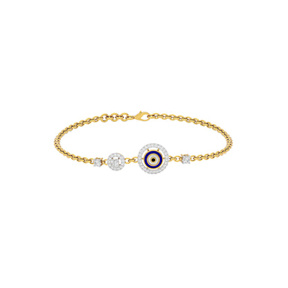 Vibe Vetoer Evil Eye Diamond Bracelet 9 KT / Yellow Gold