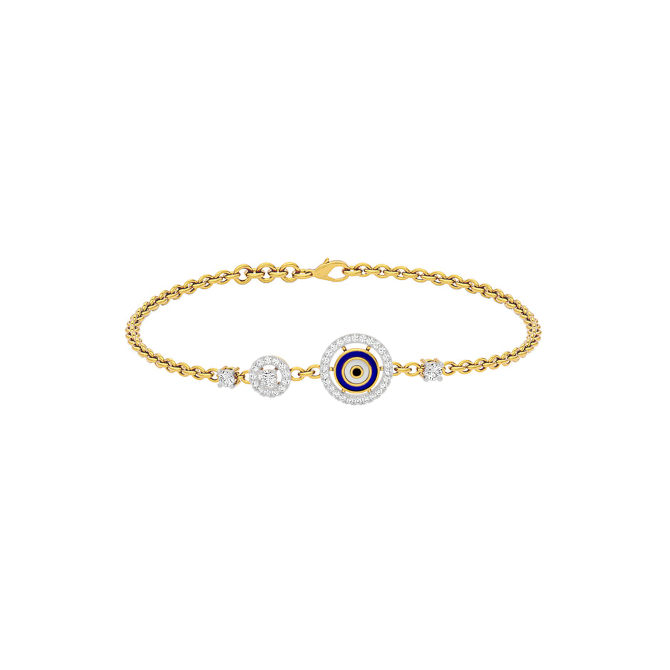 Vibe Vetoer Evil Eye Diamond Bracelet 9 KT / Yellow Gold