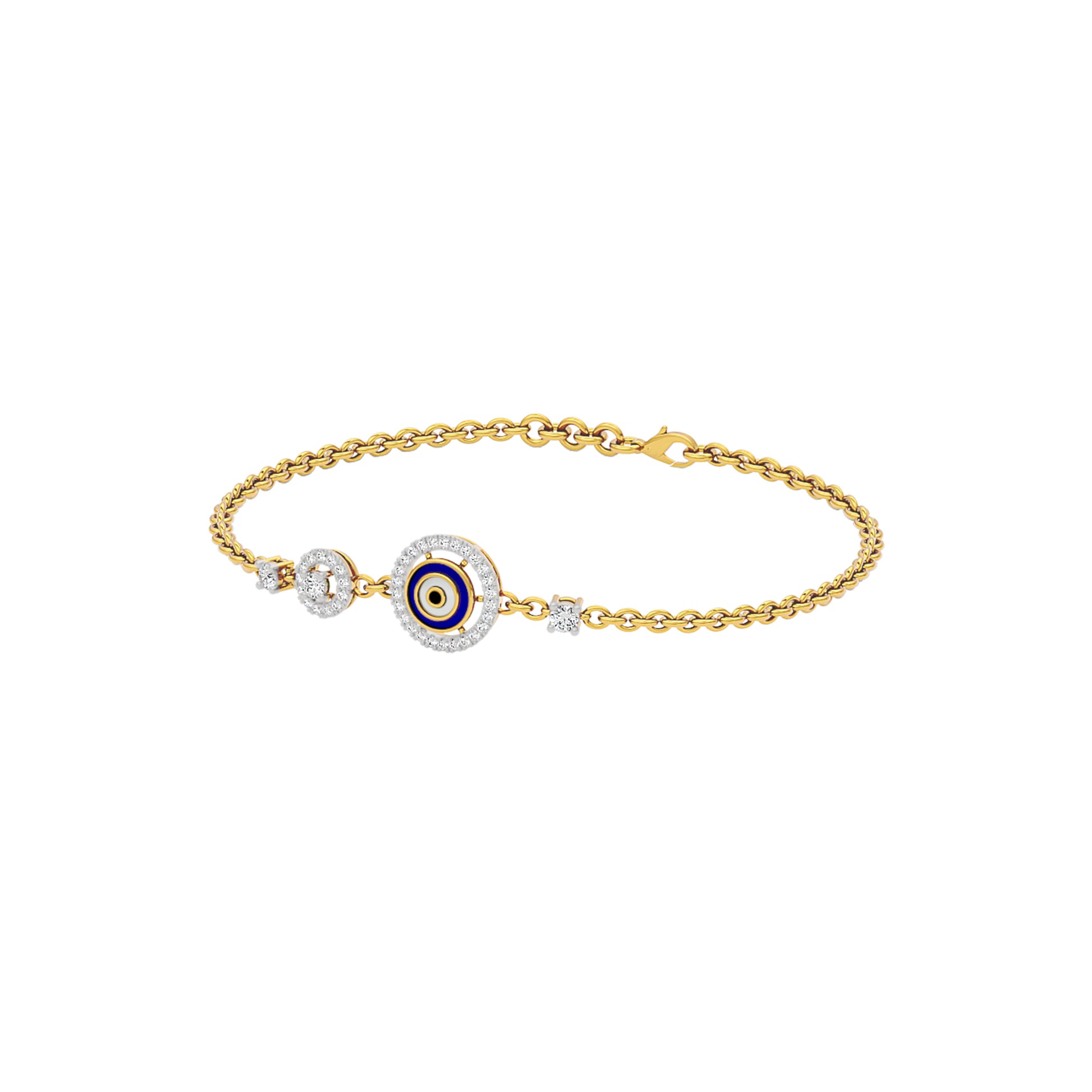 Vibe Vetoer Evil Eye Diamond Bracelet 9 KT / Yellow Gold