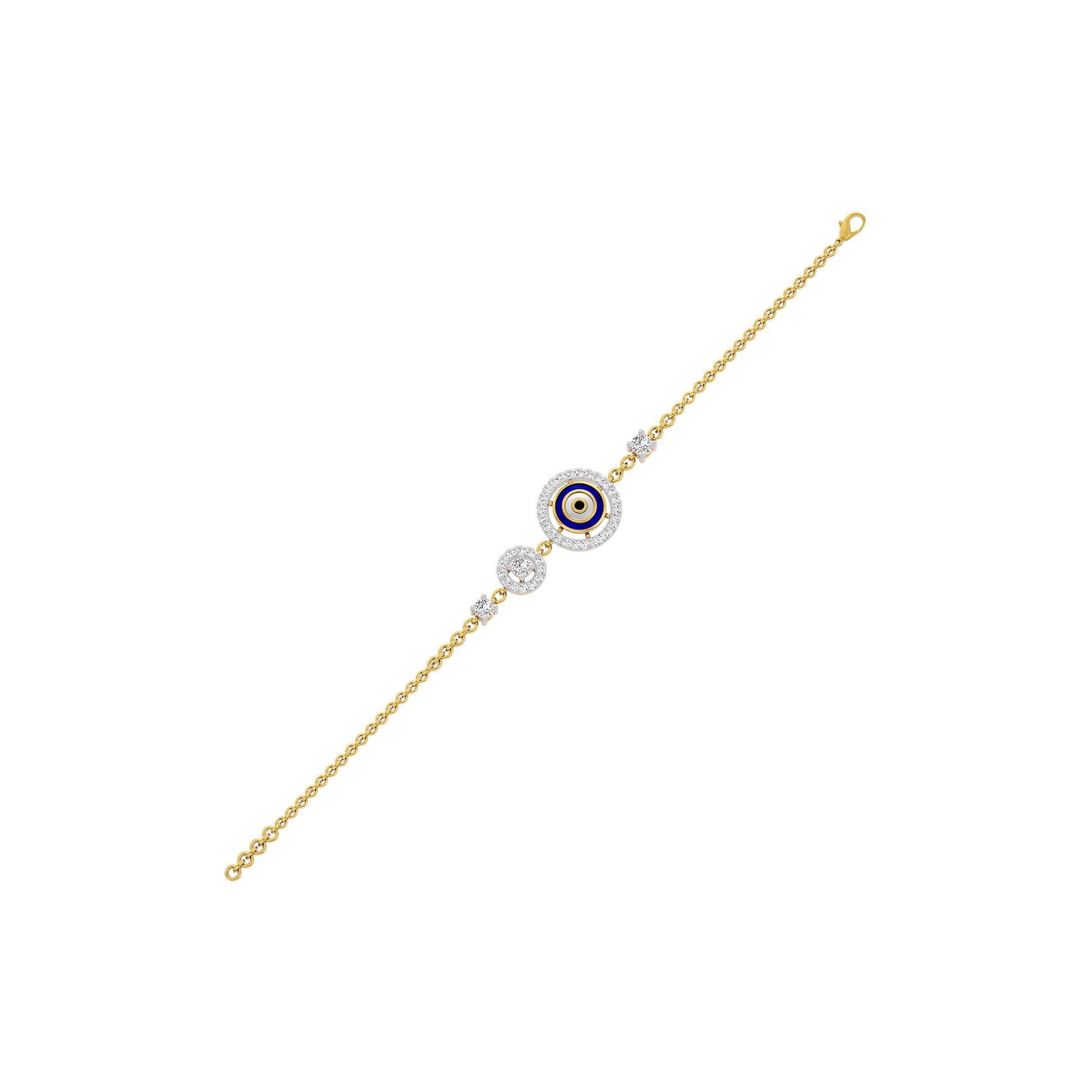 Vibe Vetoer Evil Eye Diamond Bracelet 9 KT / Yellow Gold