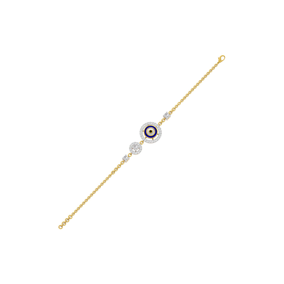 Vibe Vetoer Evil Eye Diamond Bracelet 9 KT / Yellow Gold