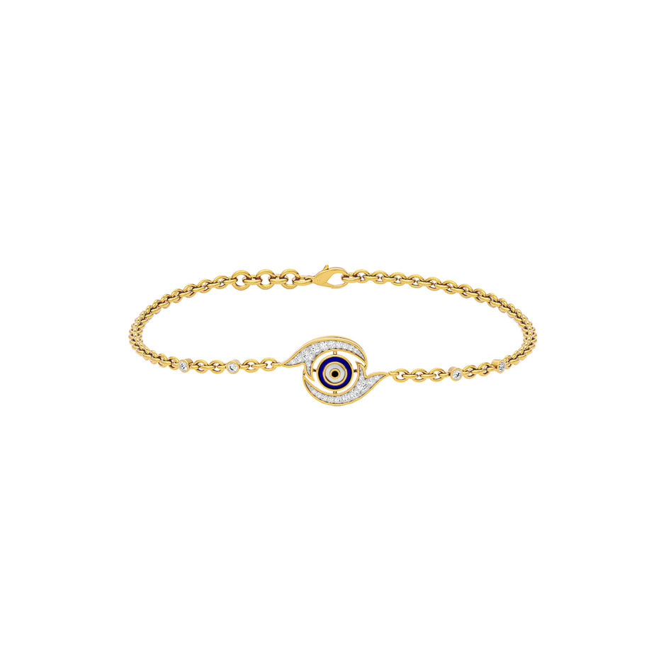 Rest in Magic Evil Eye Diamond Bracelet 9 KT / Yellow Gold