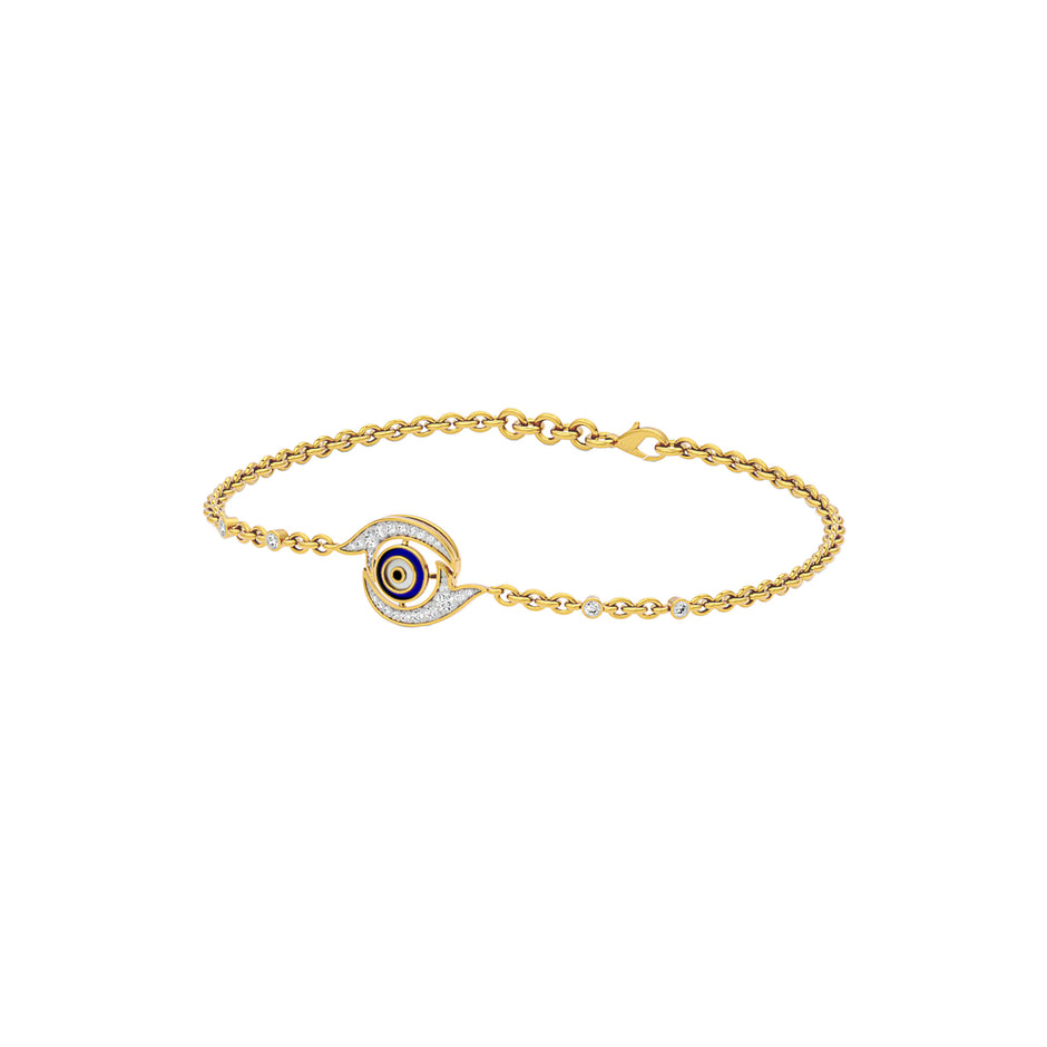 Rest in Magic Evil Eye Diamond Bracelet 9 KT / Yellow Gold