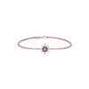 Floral Knit Evil Eye Diamond Bracelet 9 KT / Rose Gold