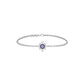 Floral Knit Evil Eye Diamond Bracelet 9 KT / White Gold