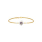 Floral Knit Evil Eye Diamond Bracelet 9 KT / Yellow Gold
