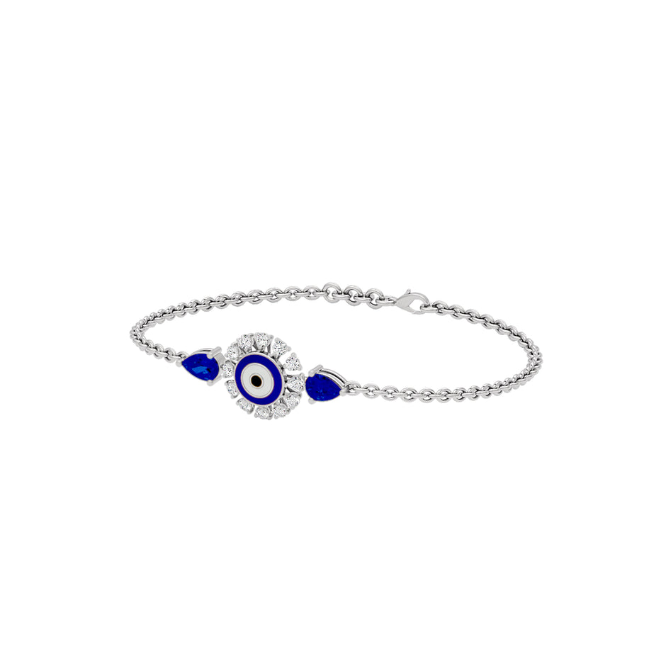 Shield Wrap Evil Eye Diamond Bracelet