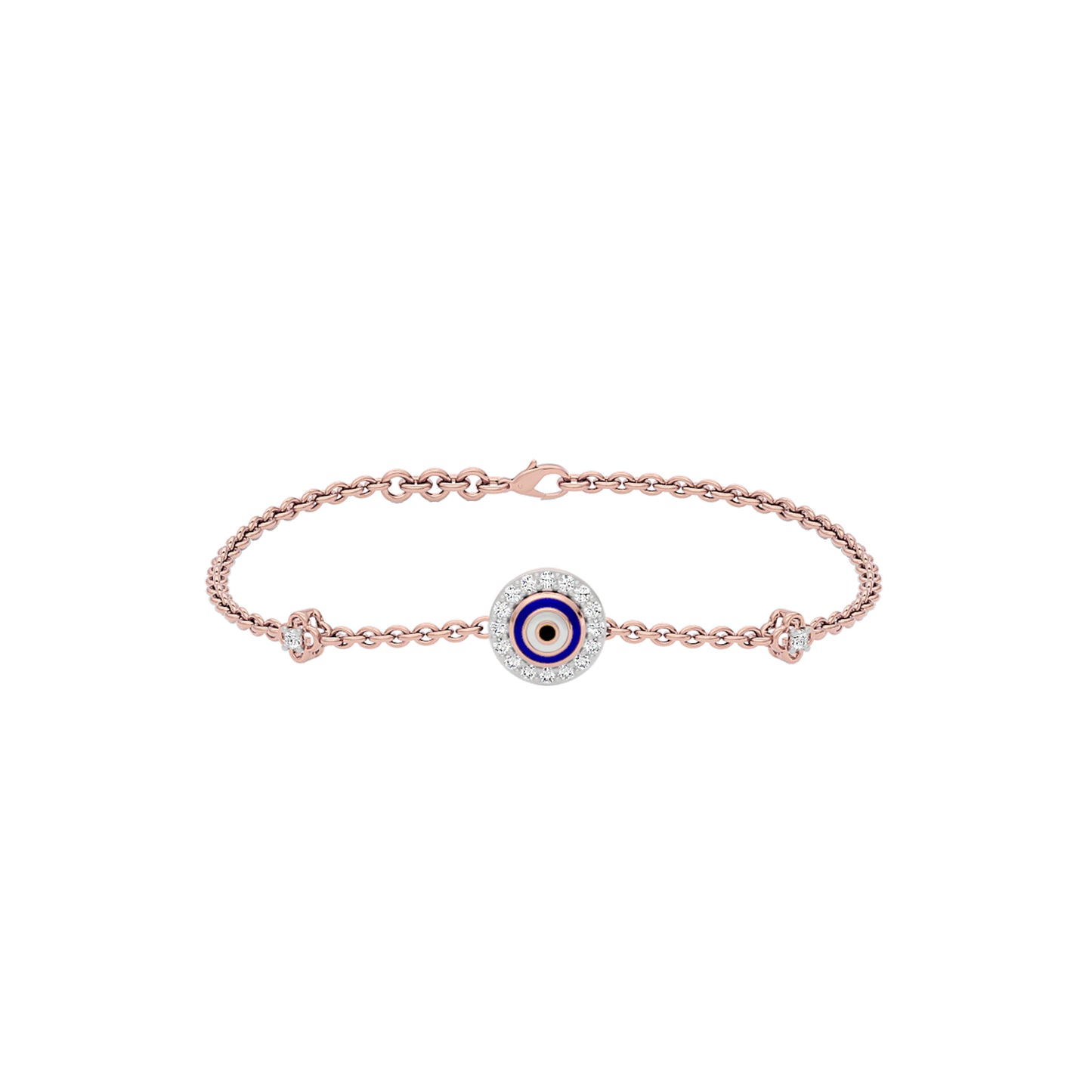 Good Vibe Evil Eye Diamond Bracelet 9 KT / Rose Gold