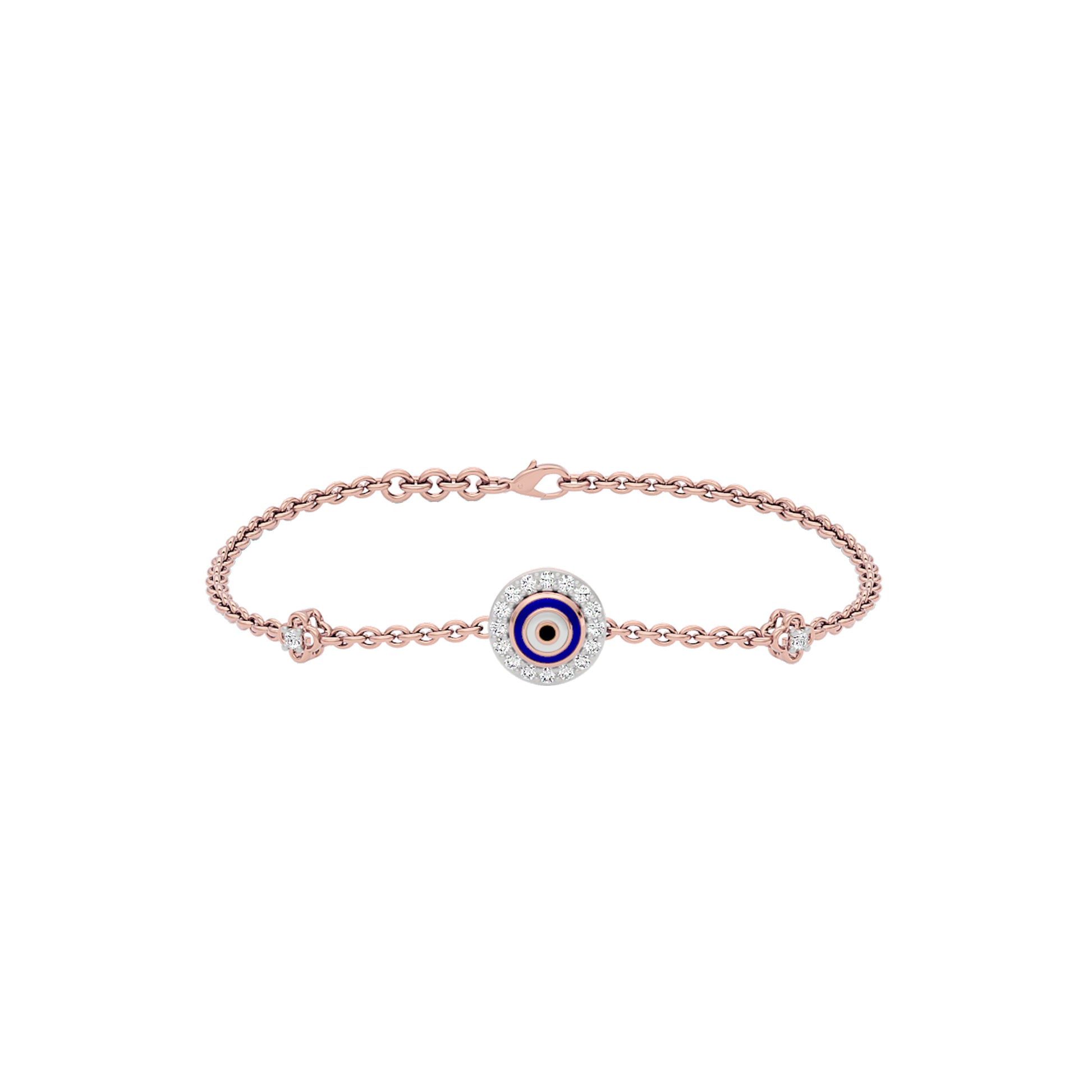 Good Vibe Evil Eye Diamond Bracelet 9 KT / Rose Gold