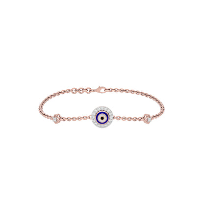 Good Vibe Evil Eye Diamond Bracelet 9 KT / Rose Gold