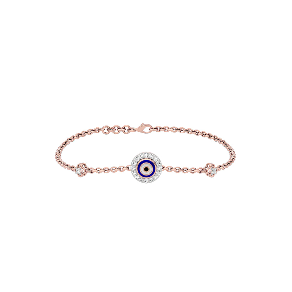 Good Vibe Evil Eye Diamond Bracelet 9 KT / Rose Gold