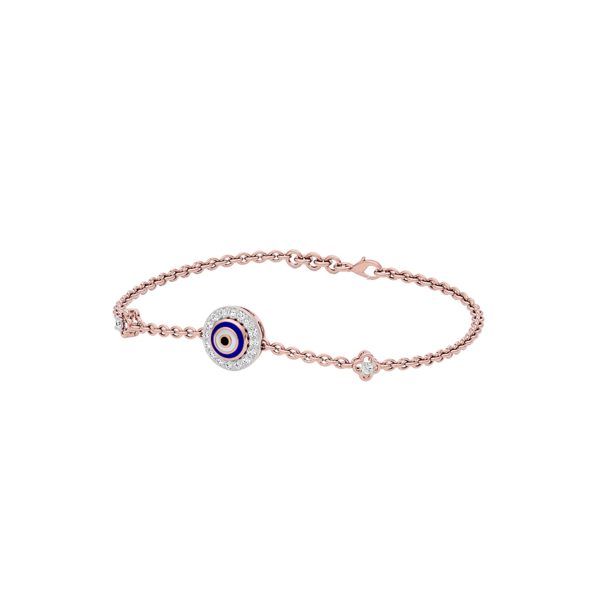 Good Vibe Evil Eye Diamond Bracelet 9 KT / Rose Gold