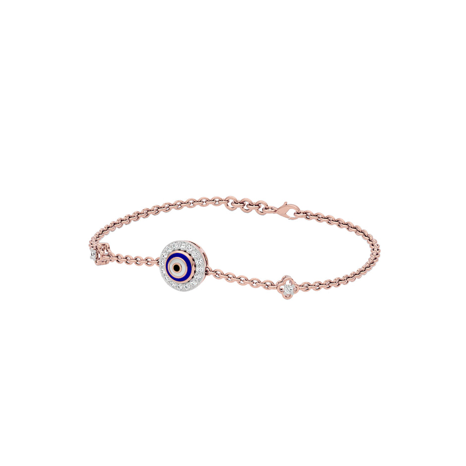Good Vibe Evil Eye Diamond Bracelet 9 KT / Rose Gold