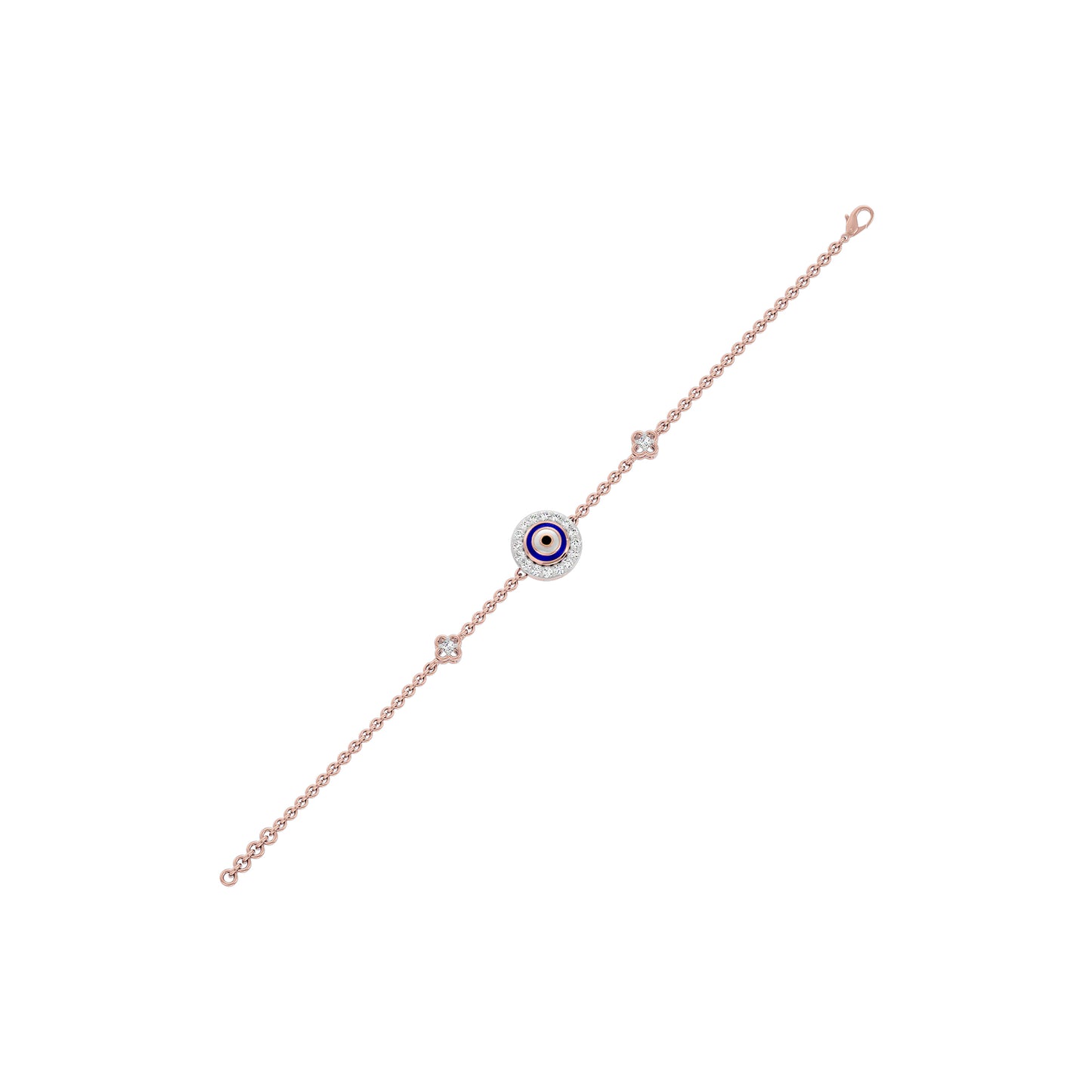 Good Vibe Evil Eye Diamond Bracelet 9 KT / Rose Gold