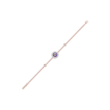 Good Vibe Evil Eye Diamond Bracelet 9 KT / Rose Gold