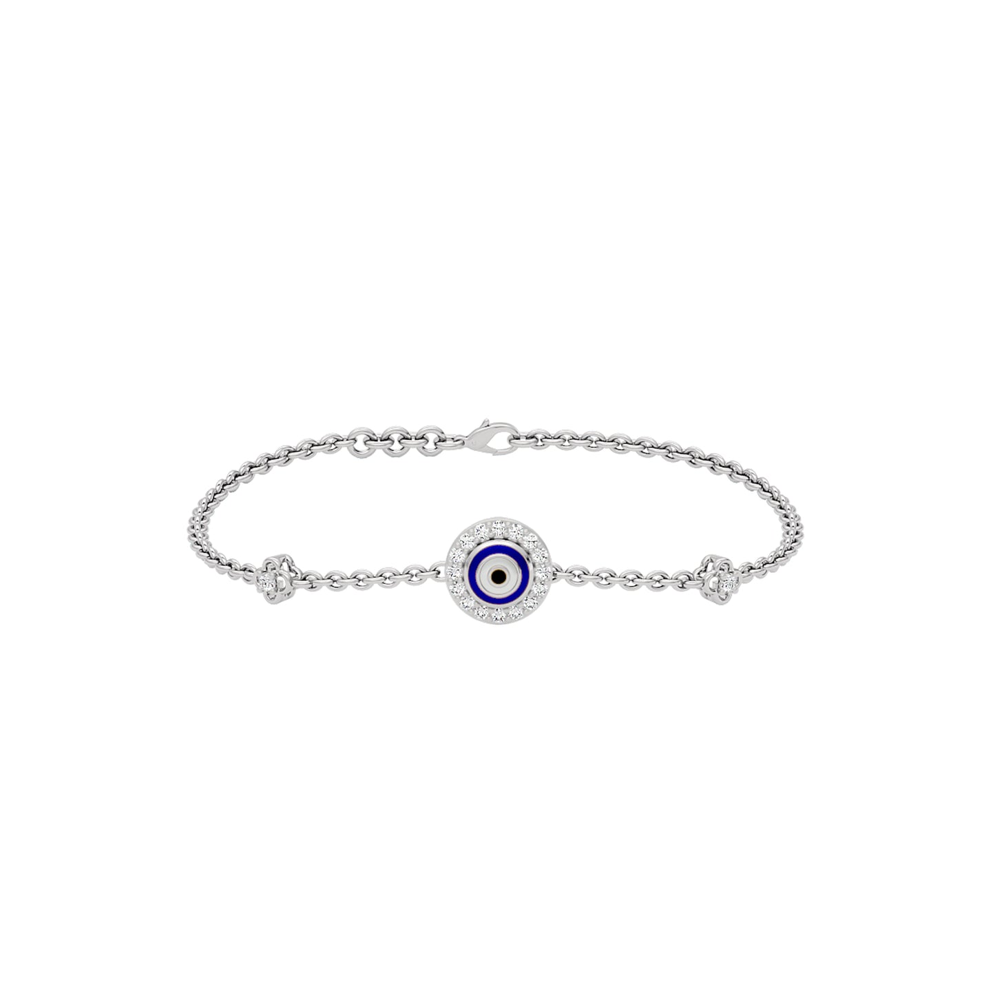 Good Vibe Evil Eye Diamond Bracelet 9 KT / White Gold