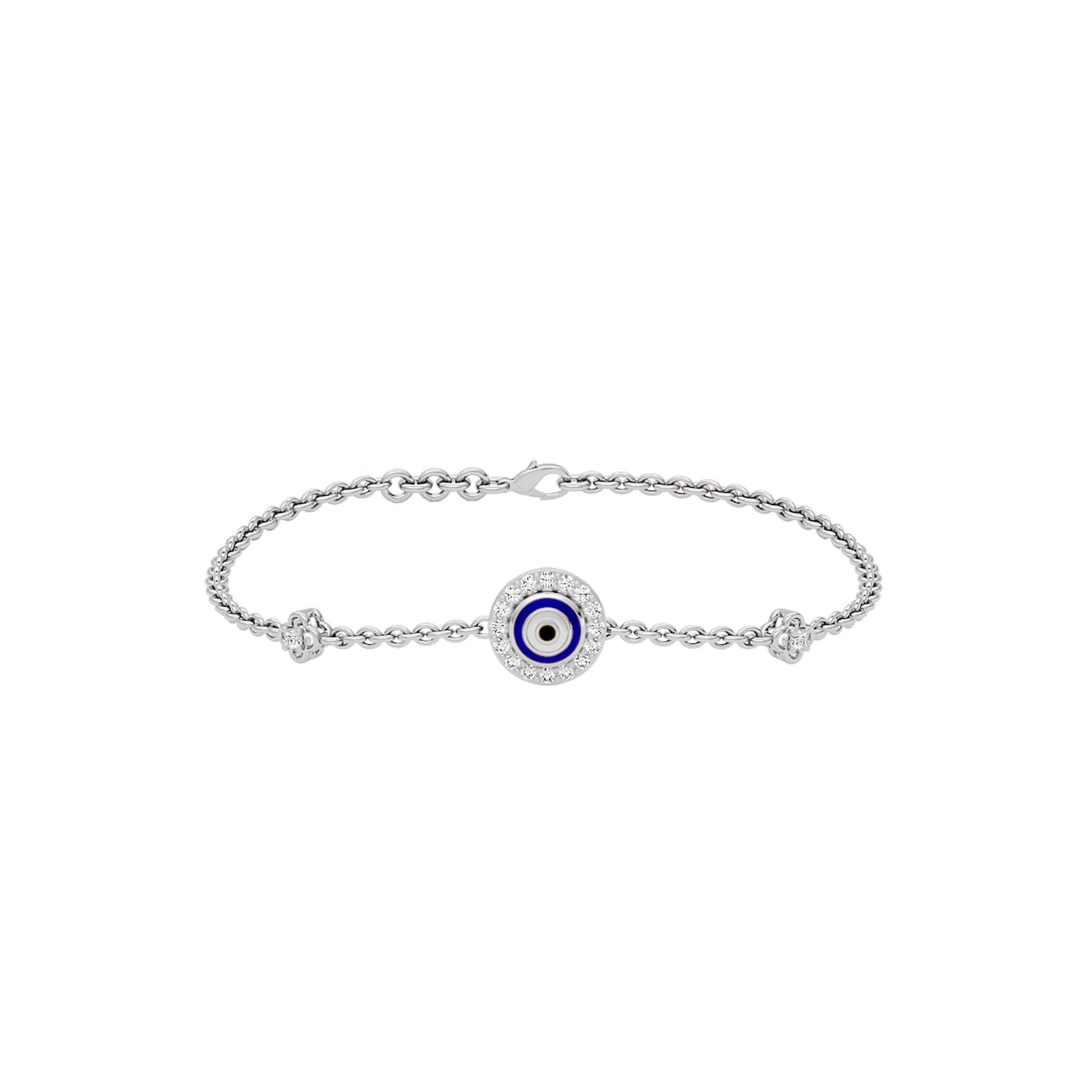 Good Vibe Evil Eye Diamond Bracelet 9 KT / White Gold