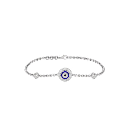 Good Vibe Evil Eye Diamond Bracelet 9 KT / White Gold