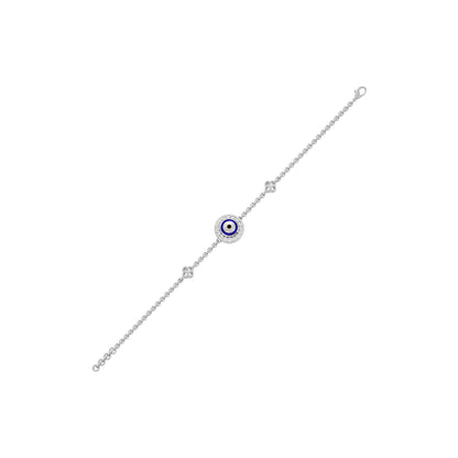 Good Vibe Evil Eye Diamond Bracelet 9 KT / White Gold