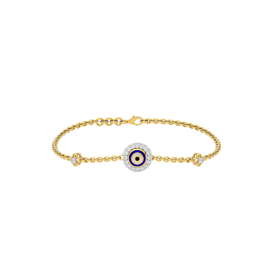 Good Vibe Evil Eye Diamond Bracelet 9 KT / Yellow Gold