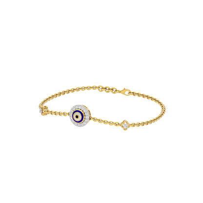 Good Vibe Evil Eye Diamond Bracelet 9 KT / Yellow Gold