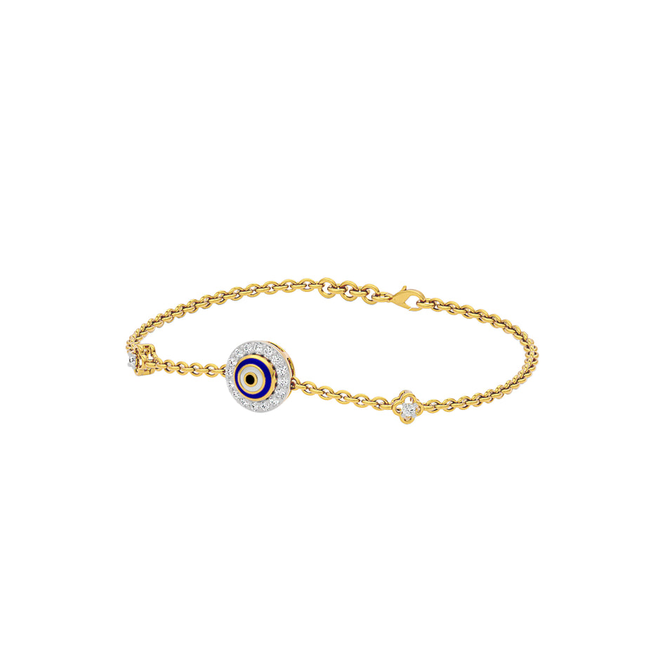 Good Vibe Evil Eye Diamond Bracelet 9 KT / Yellow Gold
