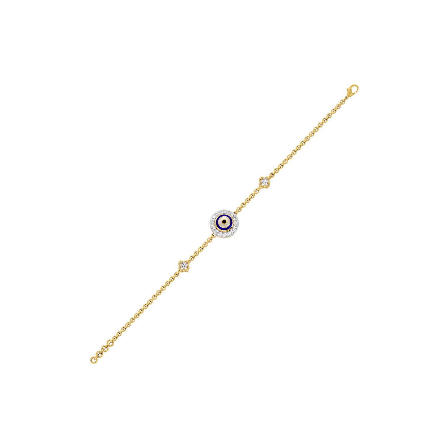 Good Vibe Evil Eye Diamond Bracelet 9 KT / Yellow Gold