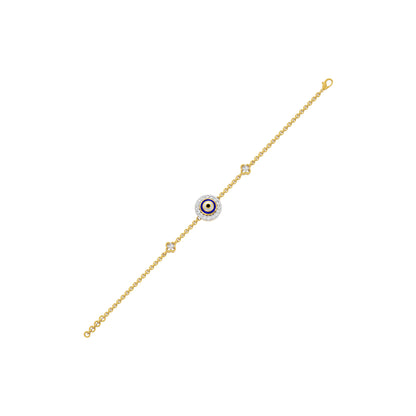 Good Vibe Evil Eye Diamond Bracelet 9 KT / Yellow Gold