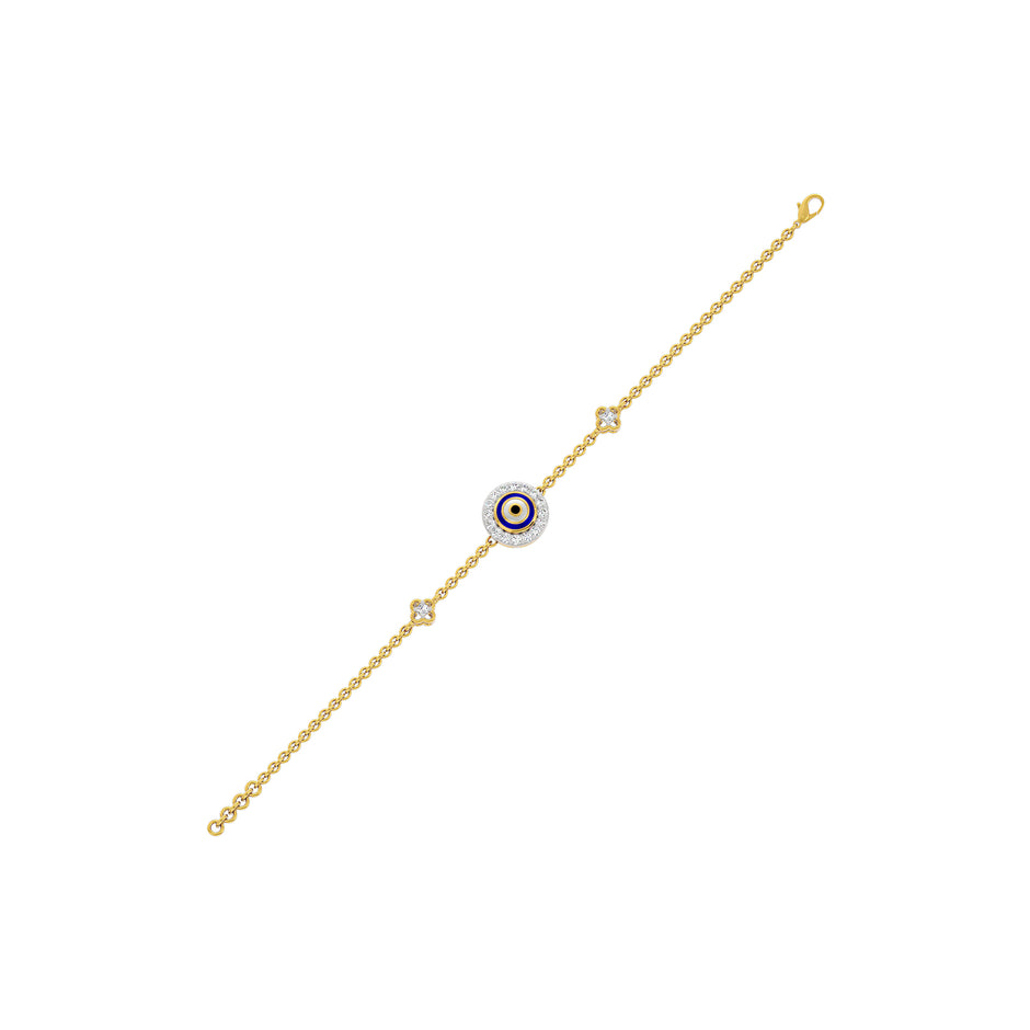 Good Vibe Evil Eye Diamond Bracelet 9 KT / Yellow Gold