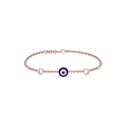 Whispering Ward Evil Eye Diamond Bracelet 9 KT / Rose Gold