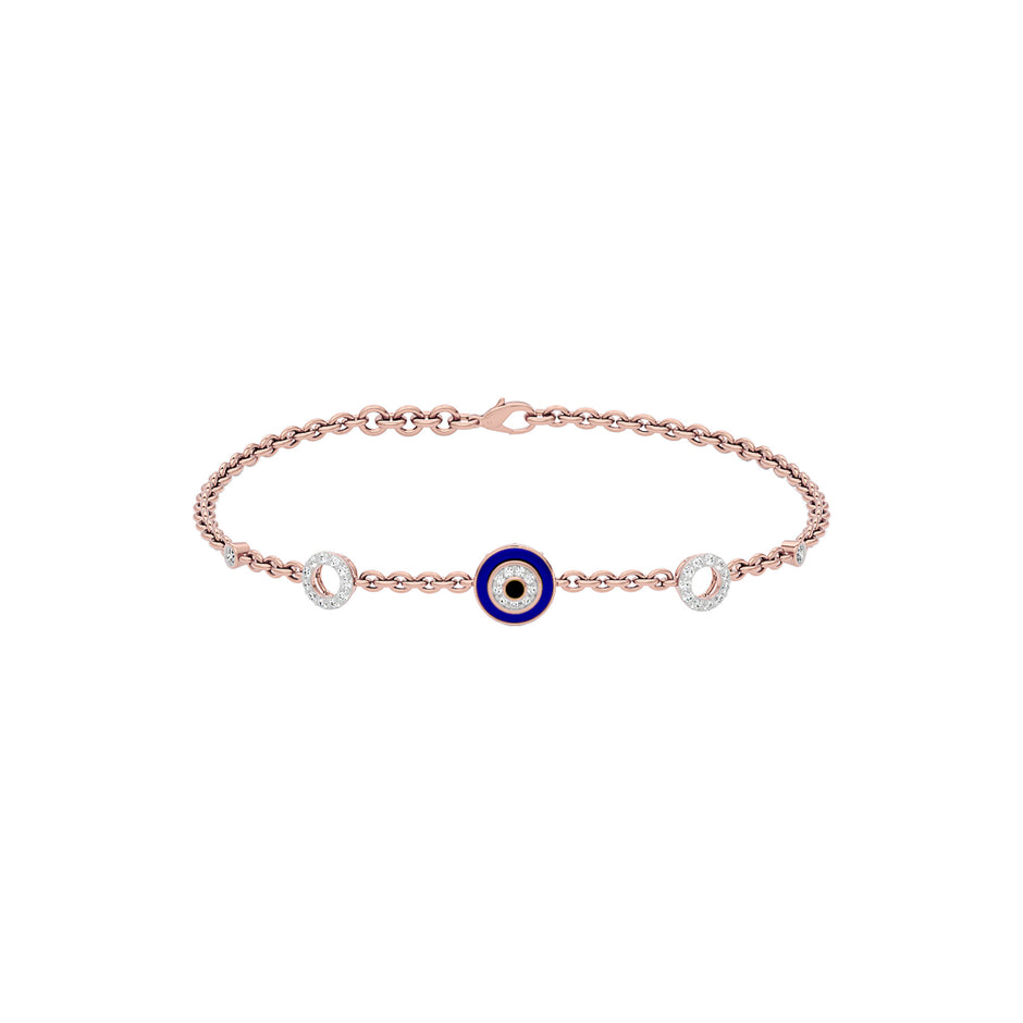 Whispering Ward Evil Eye Diamond Bracelet 9 KT / Rose Gold