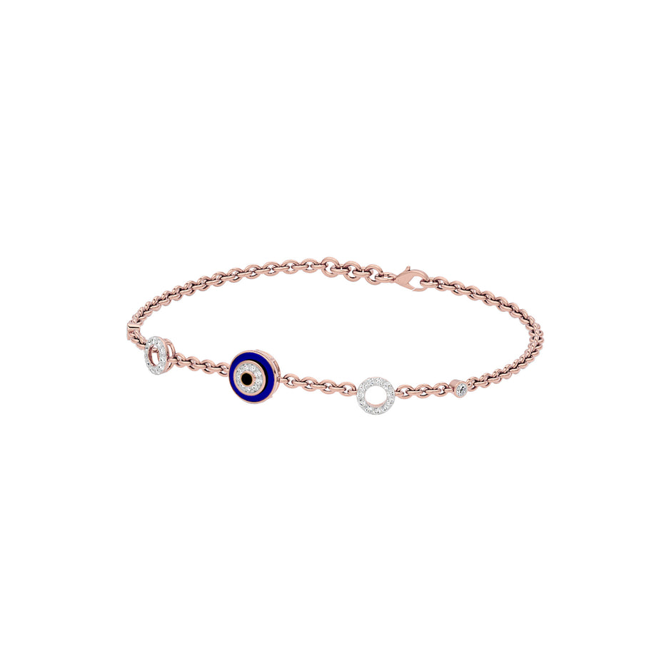 Whispering Ward Evil Eye Diamond Bracelet 9 KT / Rose Gold