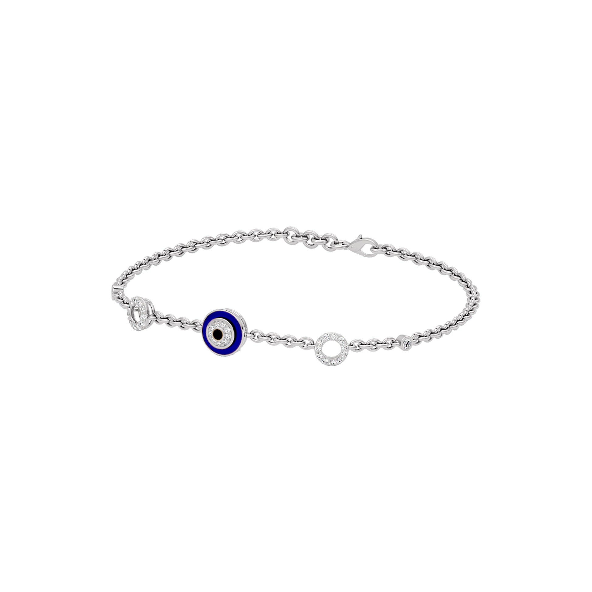 Whispering Ward Evil Eye Diamond Bracelet 9 KT / White Gold