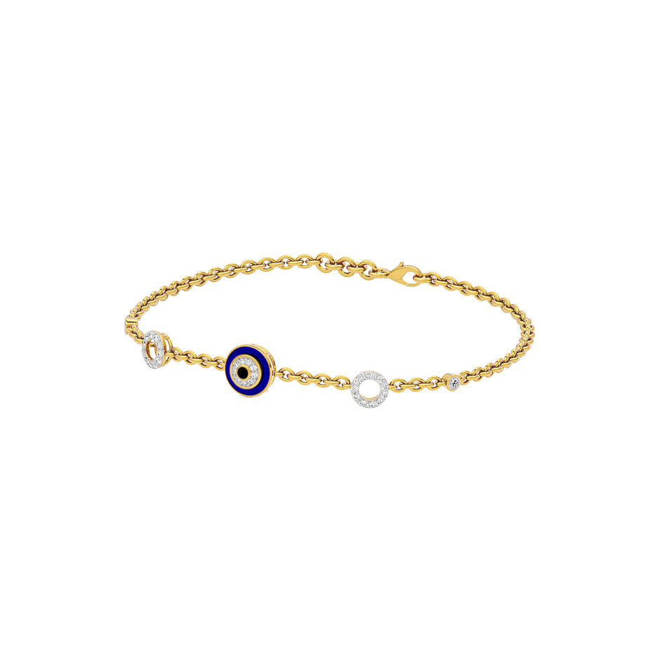 Whispering Ward Evil Eye Diamond Bracelet 9 KT / Yellow Gold