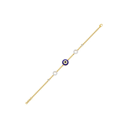 Whispering Ward Evil Eye Diamond Bracelet 9 KT / Yellow Gold