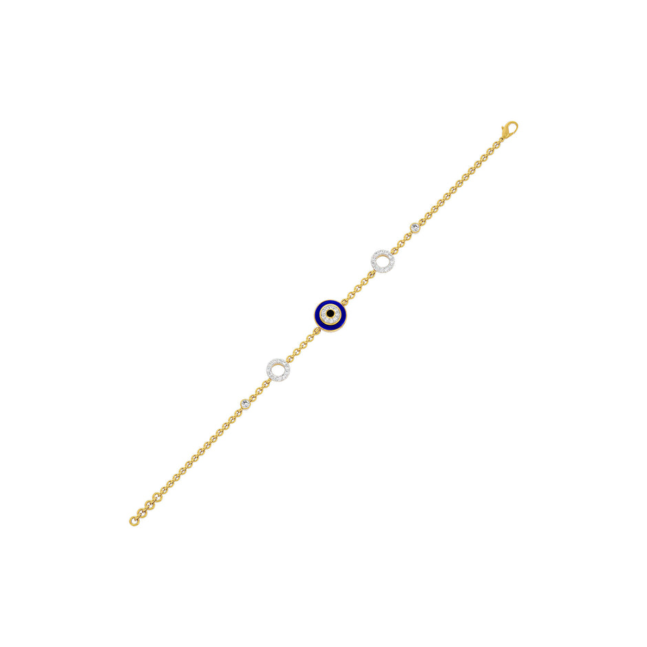 Whispering Ward Evil Eye Diamond Bracelet 9 KT / Yellow Gold