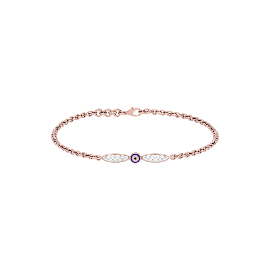 Spiritual Allure Evil Eye Diamond Bracelet 9 KT / Rose Gold