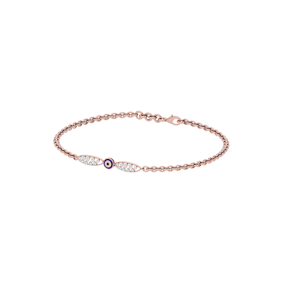 Spiritual Allure Evil Eye Diamond Bracelet 9 KT / Rose Gold