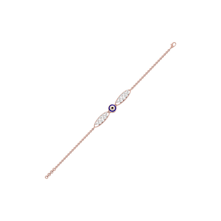 Spiritual Allure Evil Eye Diamond Bracelet 9 KT / Rose Gold
