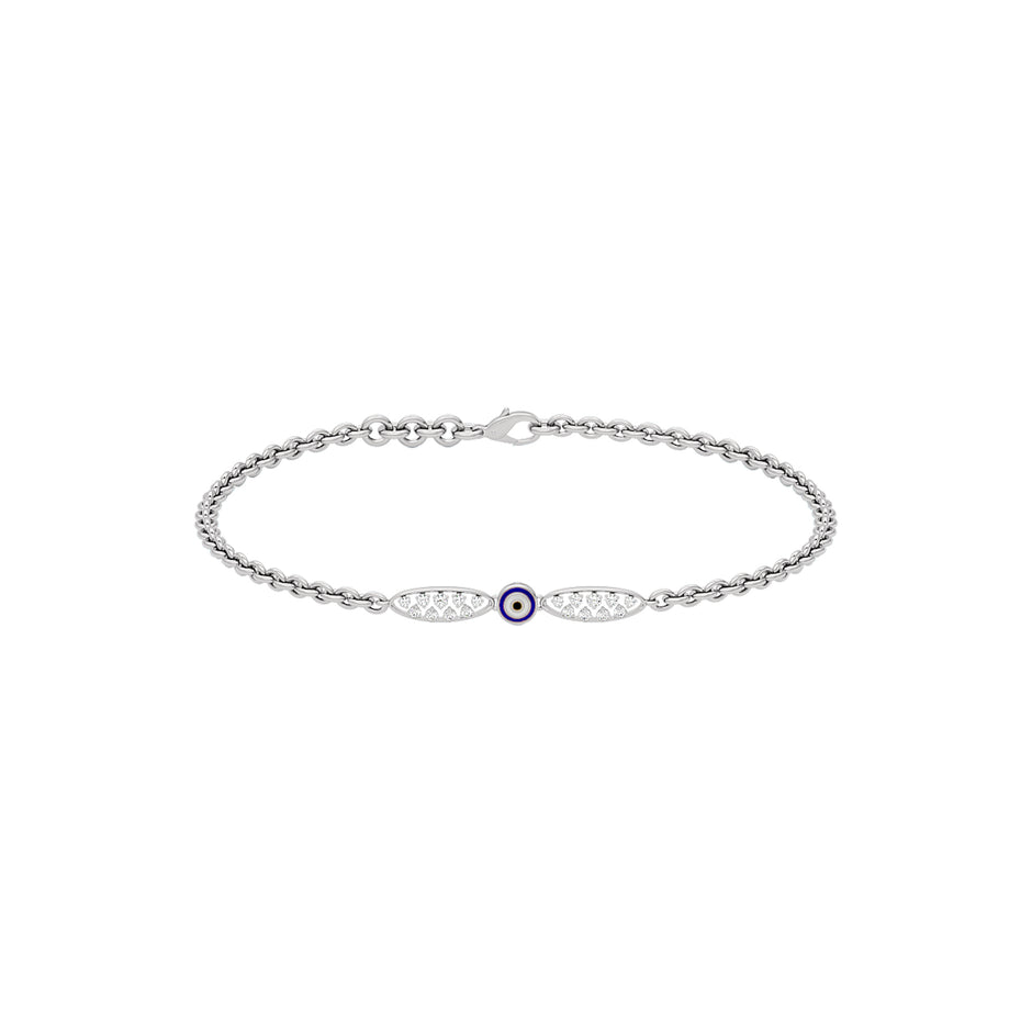 Spiritual Allure Evil Eye Diamond Bracelet 9 KT / White Gold